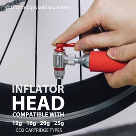 Thinvik CO2 Bike Tire inflator Pump-Compatible with Presta & Schrader Valve Insulated Sleeve. Portable Bicycle Tools CO2 Tires Inflator Kits for Road and Mountain Bikes-No CO2 Cartridges Included