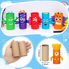 Henoyso 50 Packs Cardboard Tubes for Craft 1.5 x 3.4 Inches DIY Empty Toilet Paper Rolls Craft Cardboard Paper Round Tubes Gift Supplies for Kid(Brown)