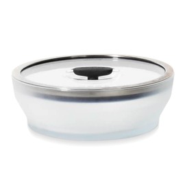 Anyday Cookware Plastic-Free Microwave Dish, 2-Piece Large Shallow Glass Storage Container with Lid for Steaming, Roasting, Serving & Storing Food, 8.7" x 3", Black Sesame