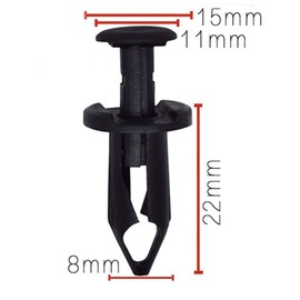 Shibeiparts 100 clips de 8 mm para defensa, remaches de cuerpo, abrazaderas para Honda Rancher Foreman Rubicon Rincon TRX680 TRX65 07661855 Honda Rancher Foreman TRX Kawasaki