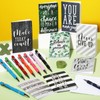 Funrous 32 Pcs Motivational Quote Pens Inspirational Notepads Mini Journal