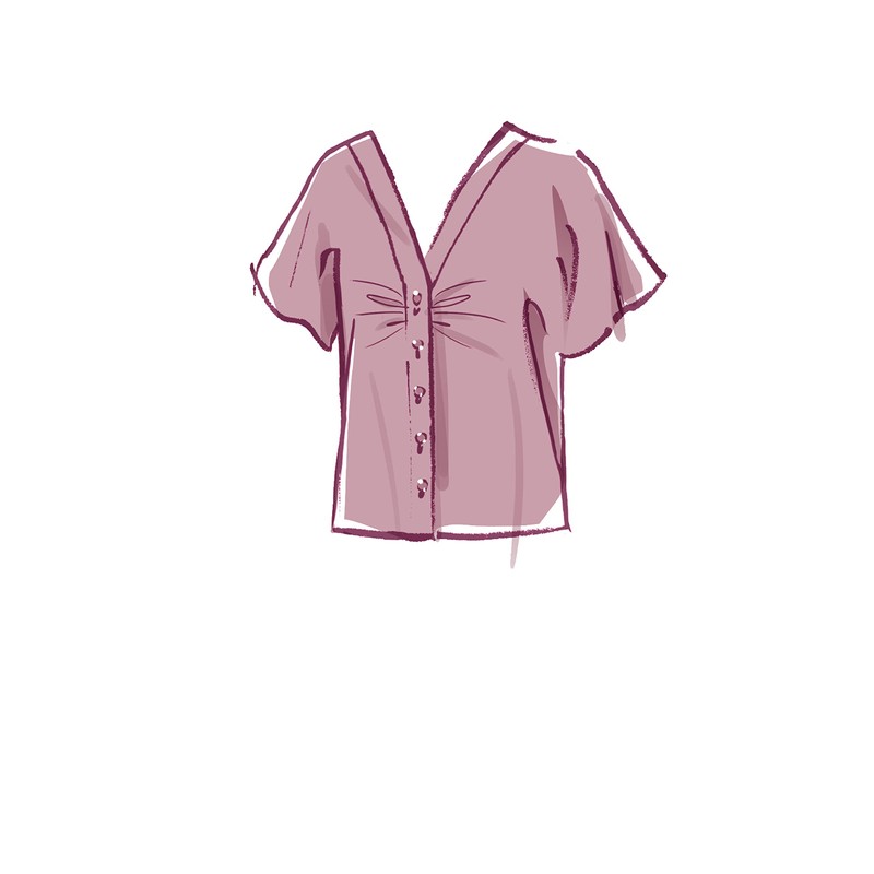 McCall's Misses' V-Neck Blouse and Mask Sewing Pattern Kit, Code