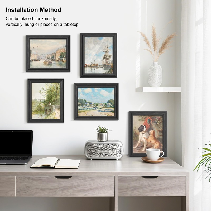 PEALSN 11x14 Picture Frame with Real Glass Front and Black