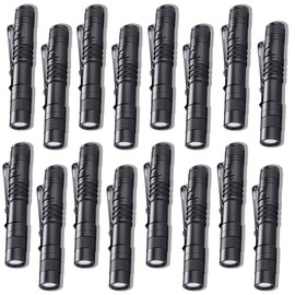Cussity 16 Packs Mini Small Pen Flashlight, Handheld Pen Lights Pocket Flashlight with Clip, LED Pen Flashlights Torches for Outdoor/Camping/Work