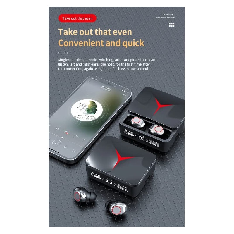 TWS M90 True Wireless Stereo Headphones Gaming Earphone Bluetooth 5.3