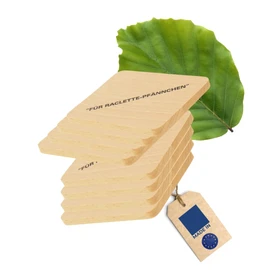 8 x Hofmeister® Wooden Raclette Coasters - for Wooden Pans, Print "for Raclette Pans", Protects Raclette Pans & Tables from Burn Stains, Heat-Resistant Raclette Boards, Beech 10 cm