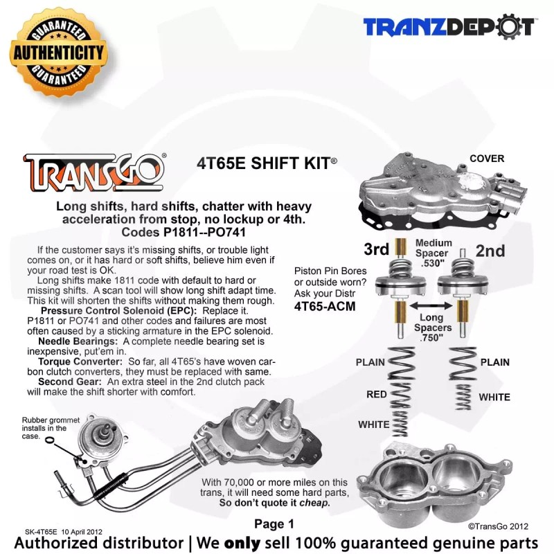 TransGo 4T65E SHIFT KIT (#SK 4T65E)