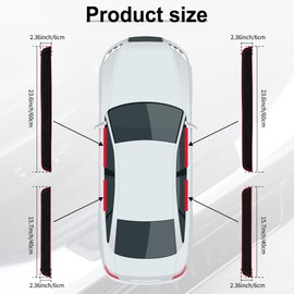 SINGARO Car Door Threshold Protection, 4PCS Door Edge Step Dust Shield Cover, Door Width 23.6x2.36inch Car/SUV Universal Rubber Scratch Resistant Exterior Accessories (Red borde)