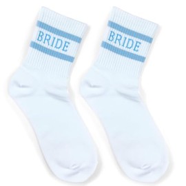 FADXIN Bride Socks, Bride To Be Something Blue Gift, Bachelorette Party Decorations, Wedding Day Bridal Footwear Gift