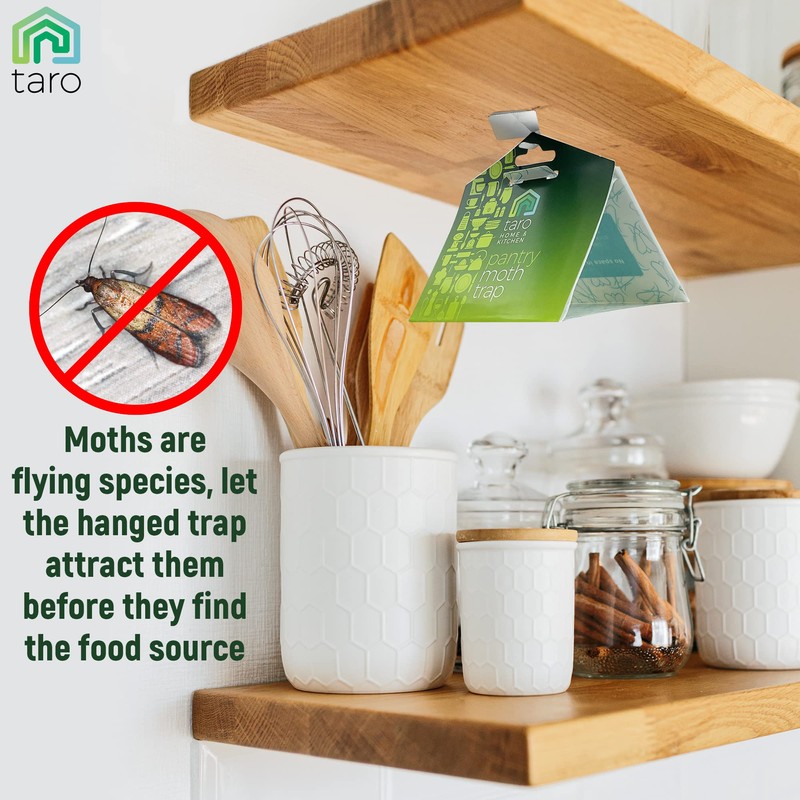 TARO 6-PACK Maximum Strength Pantry Moth Traps, Pantry Moth Killer,