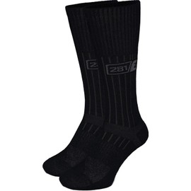 281Z Military Boot Socks - Tactical Trekking Hiking - Outdoor Athletic Sport (Black)(Medium 2 Pairs Pack)