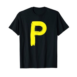 Creative Bold Yellow Letter P - Design Alphabet - Marker T-Shirt