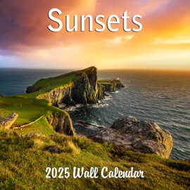 2025 Sunsets Monthly Wall Calendar | 12" x 24" | Thick Sturdy Paper | Travel Calendar 2024-2025