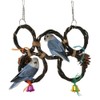 Elvaesther Birds Parrots Hand-Woven Hanging Ring Perch Stand Bird Swing