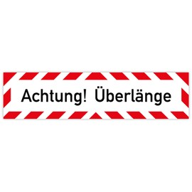 Sticker Vehicle "Achtung! Überlänge" Car Warning Marking Film | Choice of Sizes Made in Germany, Sizes Name: 50 x 12.5 cm