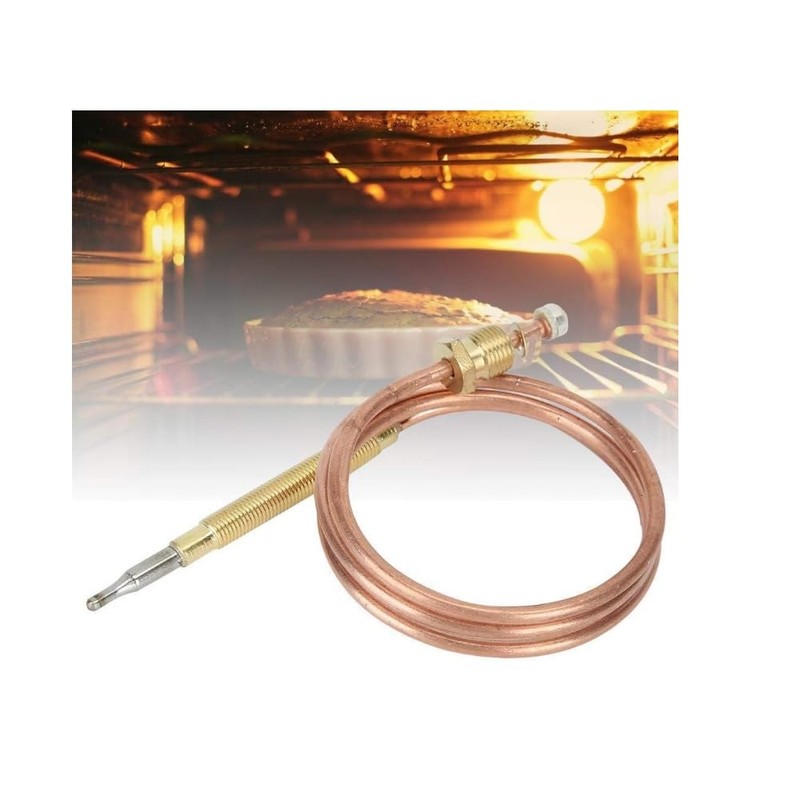 Universal Gas Thermocouple Kit, 23.6inch/600mm, Thermocouple with Nuts, Fireplace Replacement