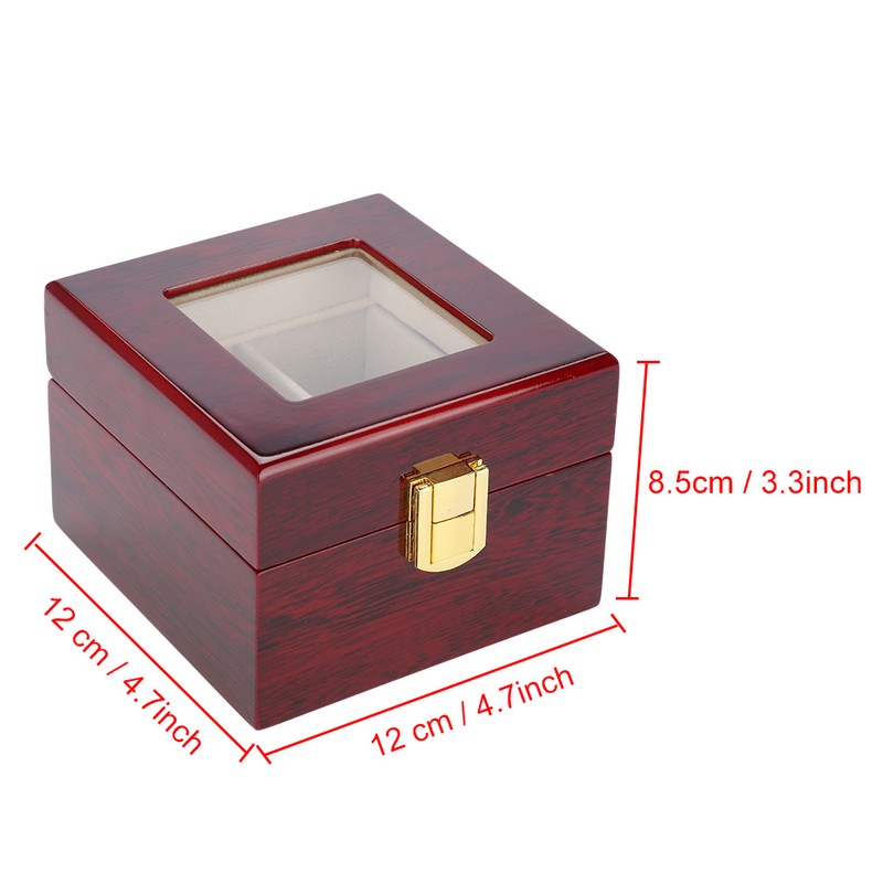 2 Grids Wooden Watch Holder Wristwatch Display Case Jewelry Gift
