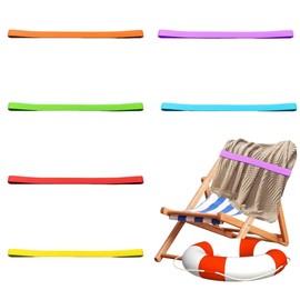 WUSJCOF 6 Pieces Beach Towel Holder Clips, Stretchable Towel Bands for Beach Chairs, Beach Accessories for Pool and Vacation (Colourful)
