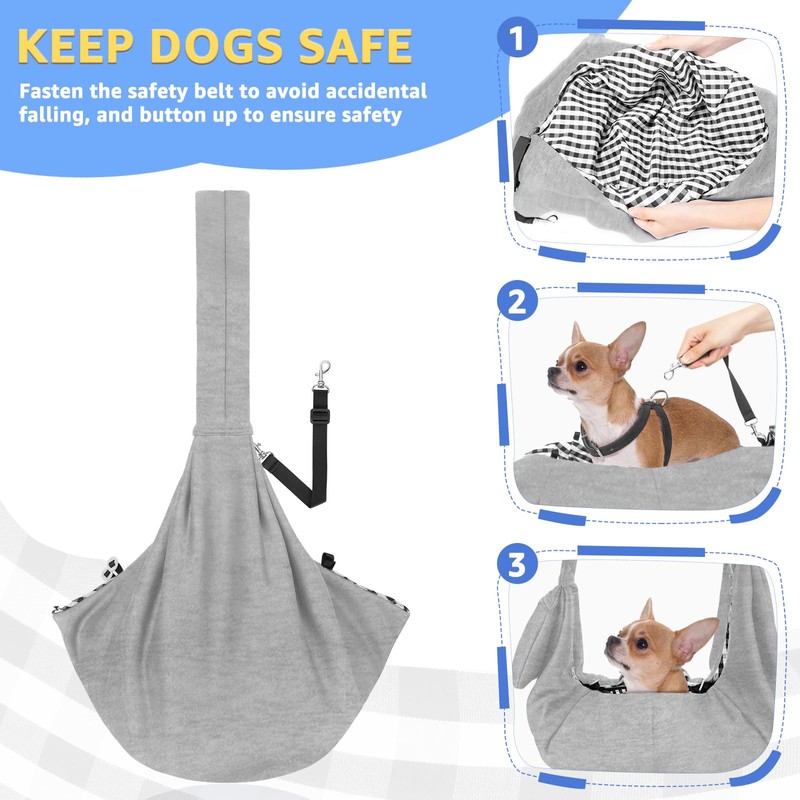 Lukovee Pet Sling, Hand Free Dog Sling Carrier Adjustable Padded