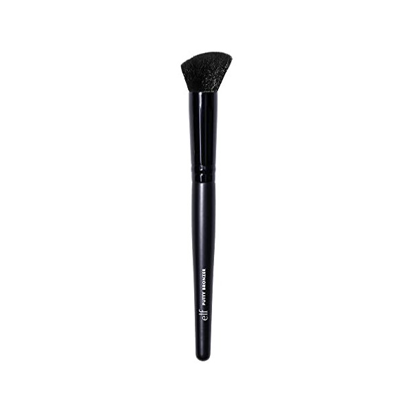 e.l.f. Putty Bronzer Brush, Angled Makeup Brush For Contour & Highlight, Made For The e.l.f. Putty Bronzer, Flawless Sanitary Application, Black