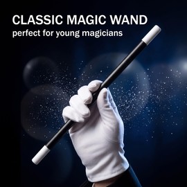 QEXUJOW Fancy Dress Wands, Three Black and White Plastic Wands, Classic Design, 9.8 Inch Suitable for Adult Magicians, Masquerade Balls and Other Performances