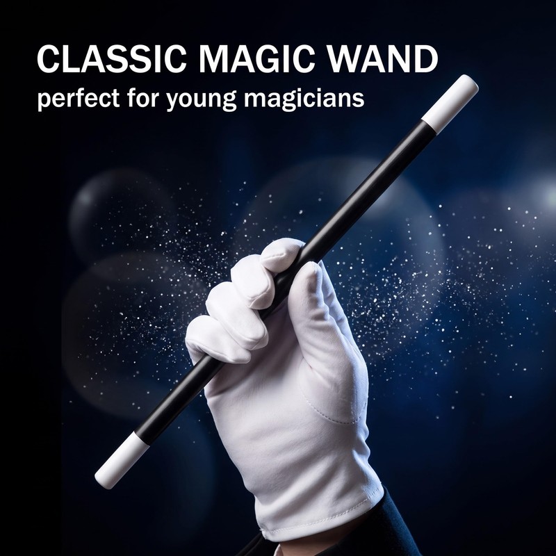 QEXUJOW Fancy Dress Wands, Three Black and White Plastic Wands,