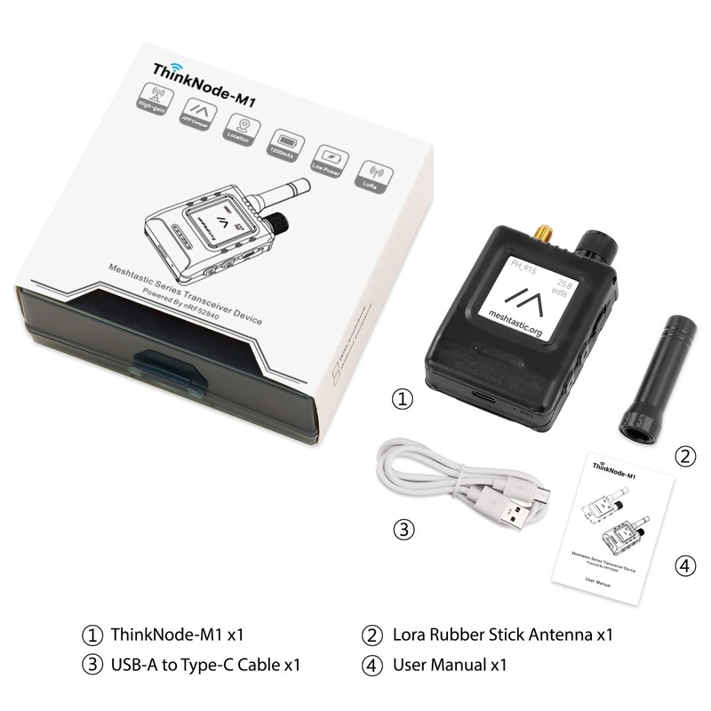 LoRa Meshtastic Transceiver with GPS and nRF52840 - ThinkNode M1