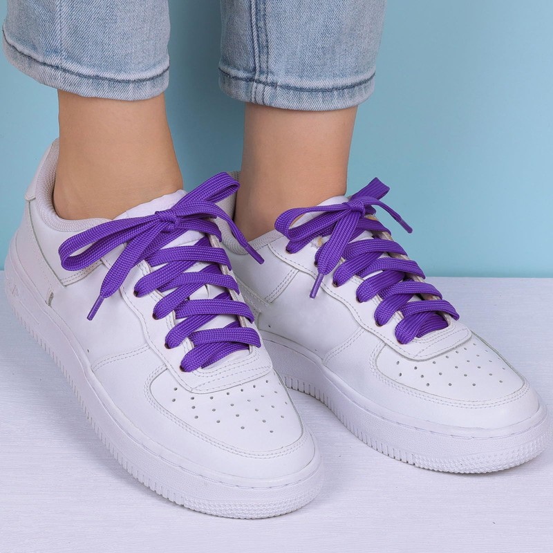 Olukssck 1 Pair Flat Shoe Laces for Sneakers, 2/5" Wide