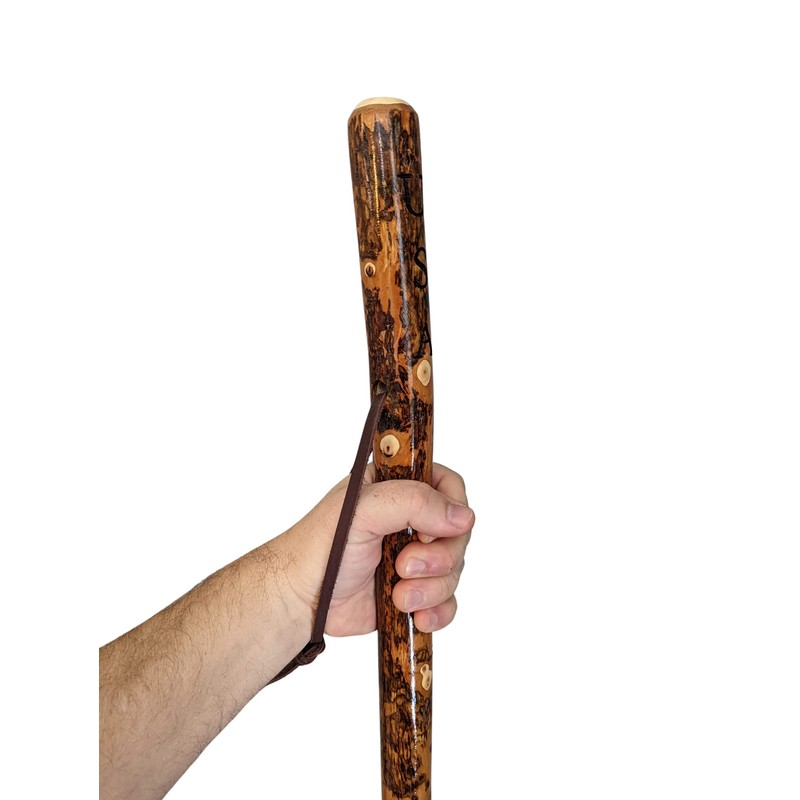Walking Stick with "USA" Carved in Hiking Staff up to