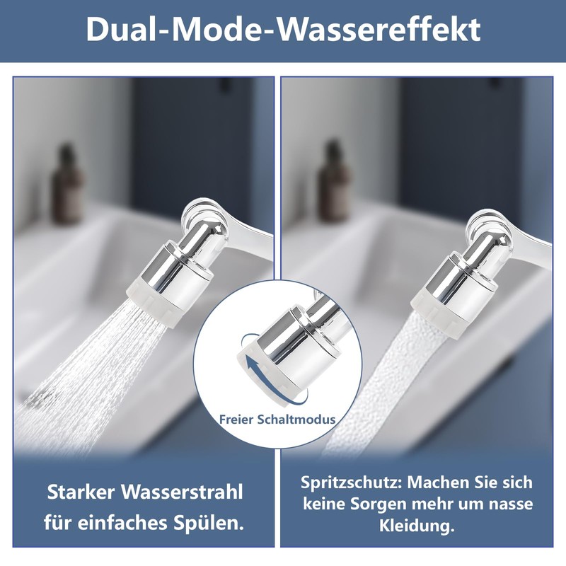 VewePata 360° Rotating Tap Attachment with Water-Saving Function and 2