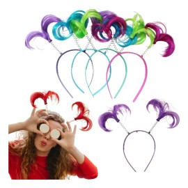 12 Diadema Colitas Pelo Loco Neon Batucada Fiesta Colores Color Surtidos