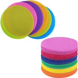 TuoYi 36 Pieces 10cm Carpet Spots Markers Multicolor Floor Dots Carpet Circles Carpet Dots Markers for Kids, Teachers,Kindergarten and Yoga Standing