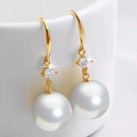 Salanda Pearl Drop Earrings Set, Gold Plated Pearl Dangle Earrings for Women Girls, mm, Brass, No Gemstone