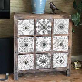 ViibXfans 24Pcs 6x6 Inch Self-Adhesive Tile Decals,Decorative Waterproof Vinyl Stickers,Traditional Mexican Talavera Tile Stickers for Kitchen Bathroom,Staircase,Home Decor(HZ32)