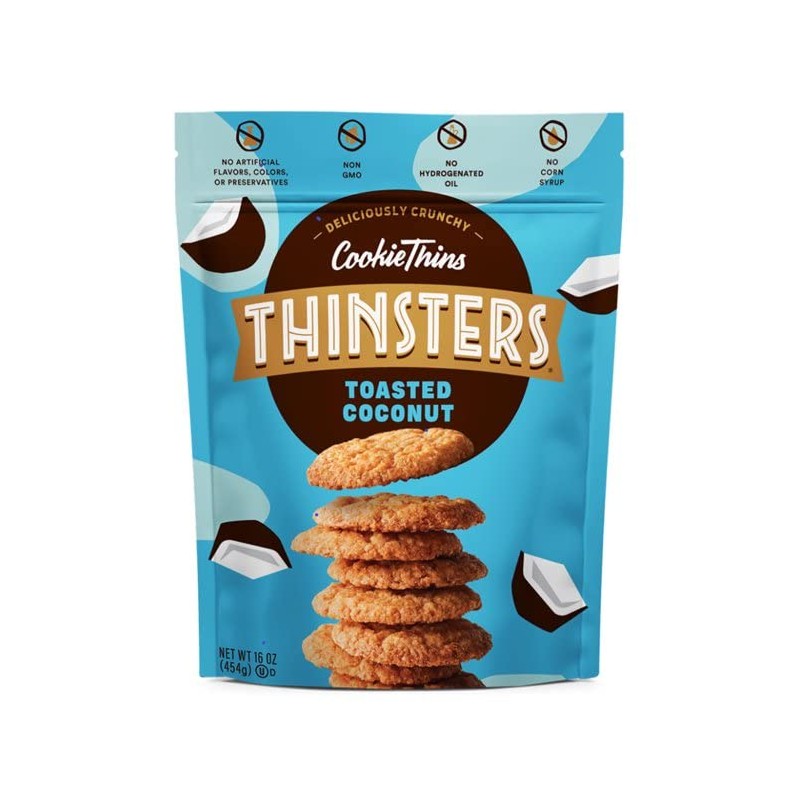 Thinsters Toasted Coconut Biscuits Sweet and Delicious Net Wt. 16