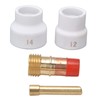 LiebeWH 4pcs TIG Gas Lens Kit White Ceramic Nozzle Short