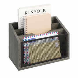 GTCJION Mail Organizer, Mail Organizer Wall Mounted with 3 Slots, Mail Organizer Countertop Desk, Mail Holder for Home Office, Mail Sorter Office Accessories Organizer for File Letter Paper Folder