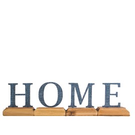 Rustic Wood Block Home Sign with Acrylic Letters for Home Decor, Freestanding Decorative Word Cutout Sign for Tabletop Shelf or Mantel Centerpiece