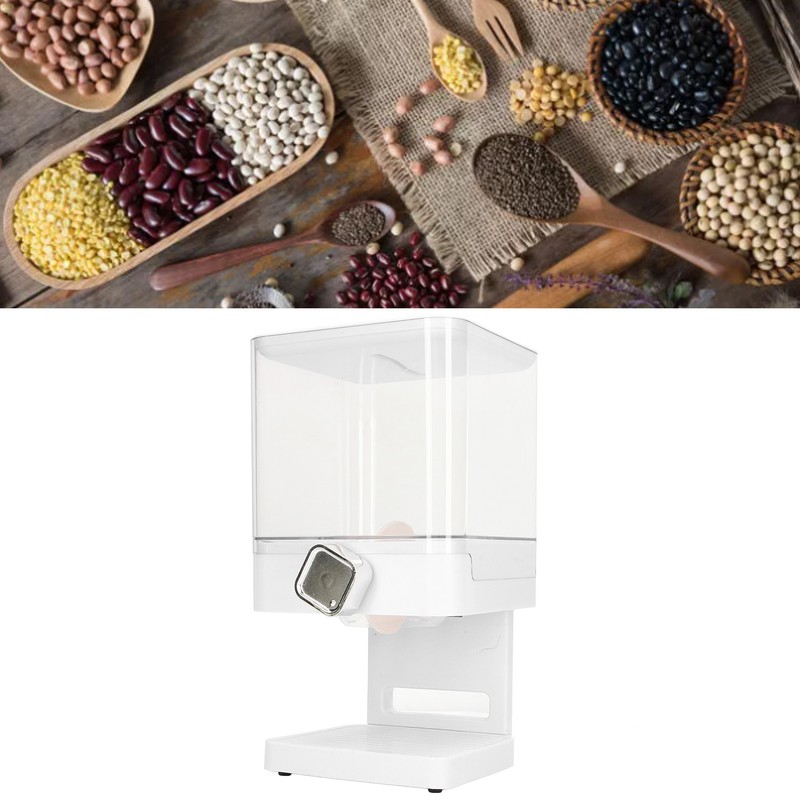 Cereal Dispenser 17.5oz Capacity Single Grid Grain Dispenser Transparent Plastic