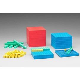 WISSNER active learning 039577.000 Base Ten Set,for ages up from 3 years, 121 Parts, in a Cardboard Box with Guide, RE-Plastic°, Multicolor, Medium