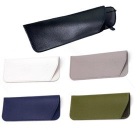 5Pcs Soft Glasses Cases for Women Men, Portable Leather Sunglasses Case Soft Sunglasses Pouch Slide In Artificial Eye Glasses Case (5 Colors)