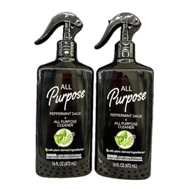 Plant Based Multi Purpose Cleaning Pack of 3 - (2) All Purpose Sprays 16Fl Oz Each (32 Ozs) (1) Pack Cleaning Wipes (30 Pieces) (Peppermint Sage)