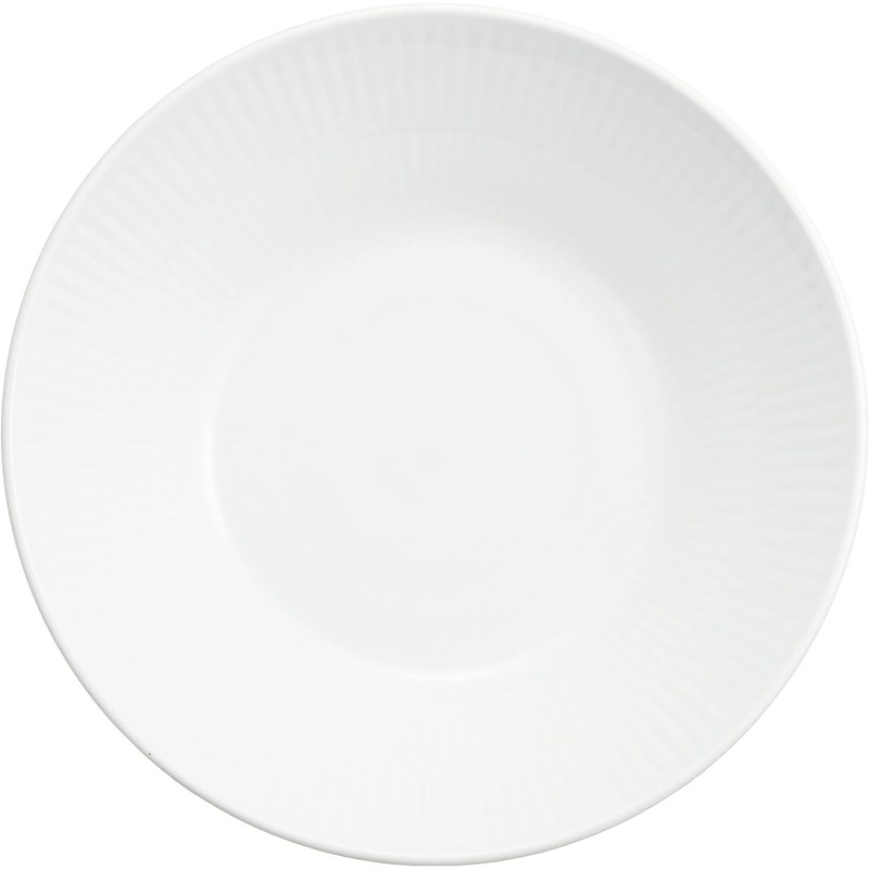 Royal Copenhagen 1016914 White Fluted Deep Plate, 6.7 inches (17