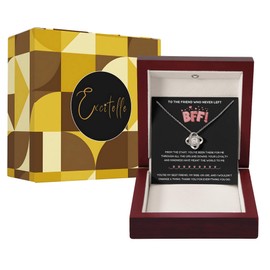 EXCITELLE BFF Necklace – Friendship Jewelry Gift for Friends | Bestie Birthday Gift | Best Friend Necklace for Women | Meaningful Jewelry Gift for BFF (BFF - Silver)