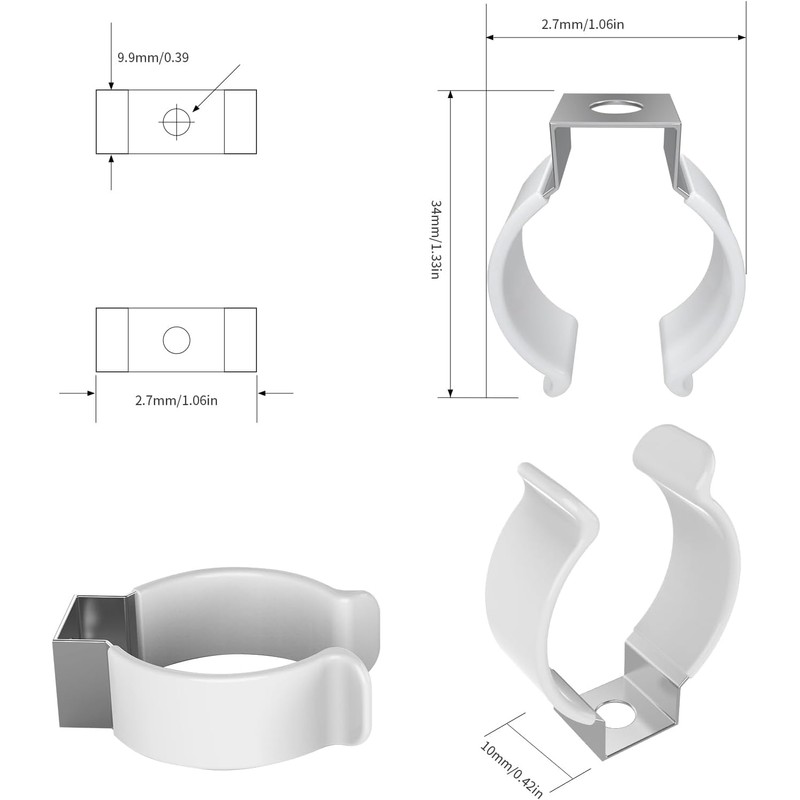 (8-Pack) JESLED T8 U Clips Holder Bracket for 8FT LED
