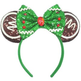 Viwind Christmas Mouse Ear Headbands, Christmas Tree Bow Ear Headbands for Women and Girls, Marry Christmas Hairbands for Adult, Christmas Costume Hair Accessories