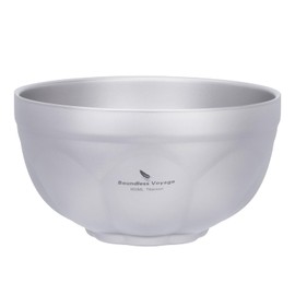 Boundless Voyage チタンお茶碗 二重層 800ml ダブルボウル 子供用 大人用 耐熱 軽量 丈夫 熱くない ラーメン鉢 ご飯お椀 スープ ライスボウル テーブルウェア 食器 アウトドア キャンプ用品 (チタンお茶碗 800ml)Ti1172T