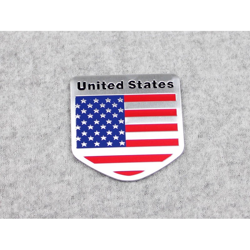 Generic Car Racing Sports US USA American Flag Shield Emblem