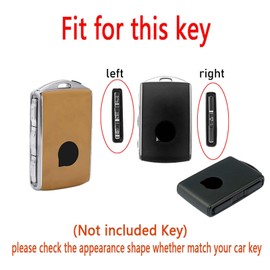 HIBEYO Key Fob Cover Compatible with Volvo XC90 XC60 XC40 S60 S90 V90 V60 Polestar 1 T5 T6 Key Case Leather & Zinc Alloy Accessories - Brown