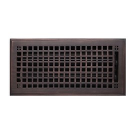 Naiture 6" x 12" Solid Brass Floor Register Mission Style in Oil Rubbed Bronze Finish
